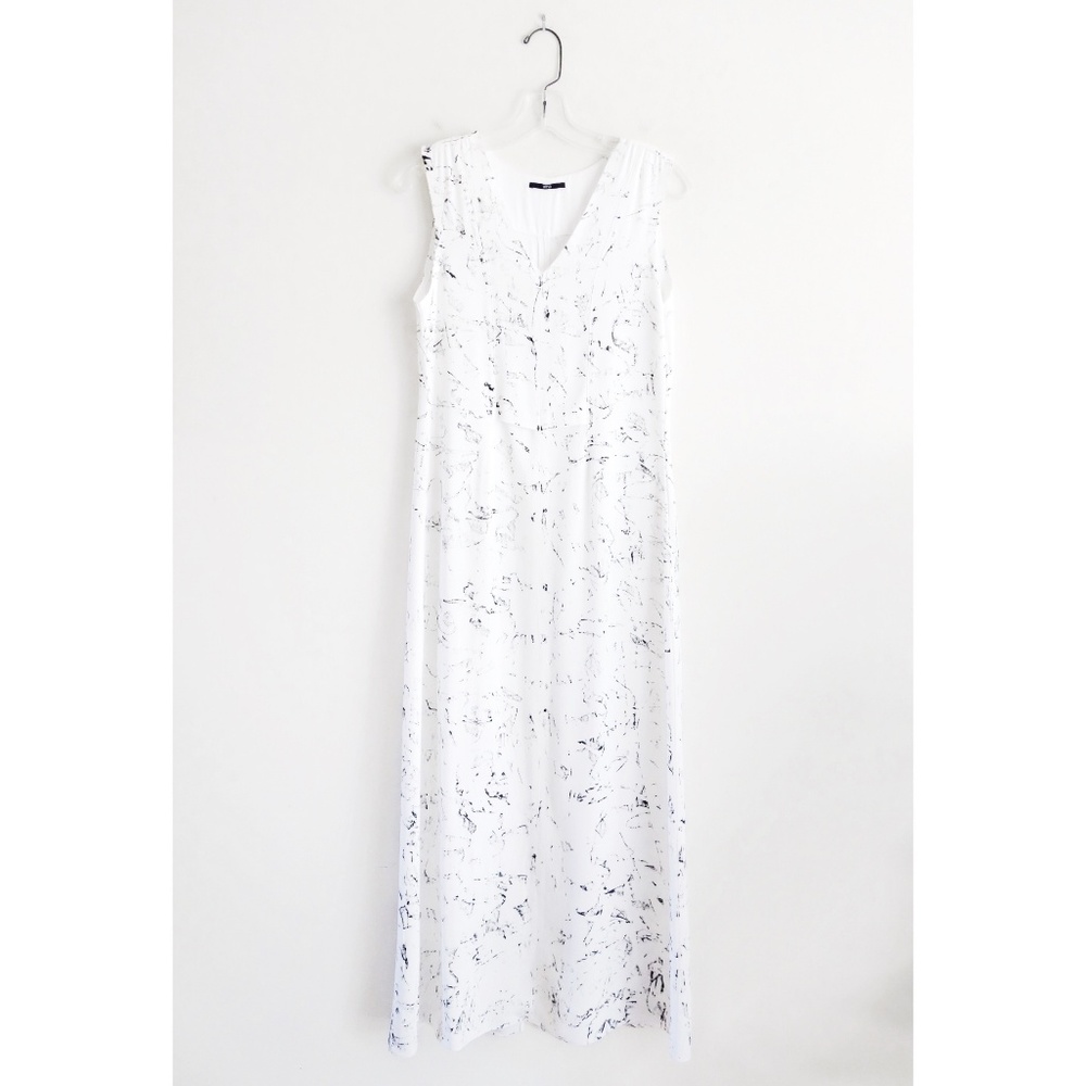 Uma White Black Print 'Vulcao' Maxi Dress est S
